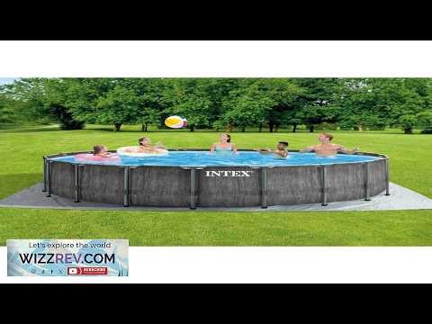Intex Greywood Prism Frame 18'x48" Round Above Ground Outdoor Swimming Pool Set