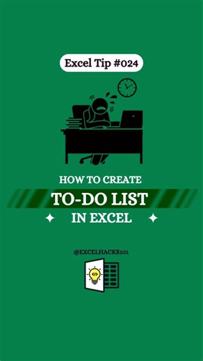 How to Create To-Do List in Excel | Excel मे to-do list कैसे बनाए | #excel #microsoft #shorts #tips.