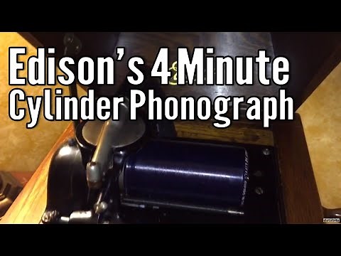 Thomas Edison's 4 Minute Blue Amberol Phonograph Cylinder Player
