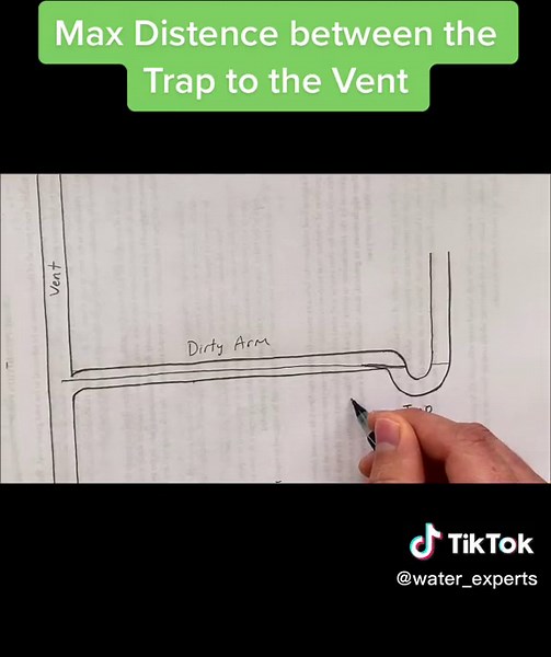 What is the maximum distance between the plumbing trap and the vent? #plumbing #plumber #professional #DWV #vents #ptrap