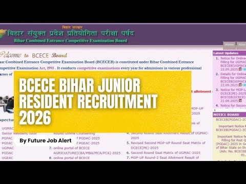BCECE Bihar Junior Resident Recruitment 2026