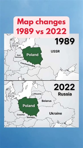 How Poland’s Neighbors Changed: 1989 vs 2022 #europe #map