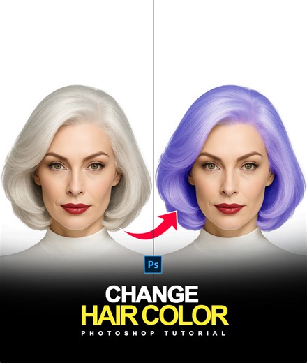 Easy Way Change Hair Color in Photoshop | Photoshop Tutorial #haircolorchange #haircolor #photoshop #photoshoptutorial | Graphics Solution Tricks