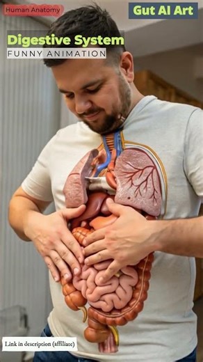 Human Digestive System Funny Animation | Gut Health | Human Anatomy | Gut AI Art | 10