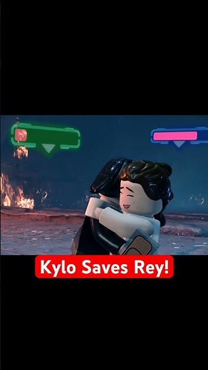 Kylo Saves Rey! 🥶 #LEGOStarWars #Shorts #StarWars