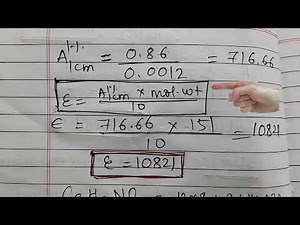 Calculation of molar absorptivity | microgram/ml to Moles/Litre | A1% 1cm to molar absorptivity