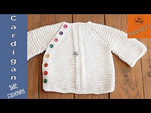 Round Neck Baby Cardigan with a side fastening knitting pattern - So Woolly