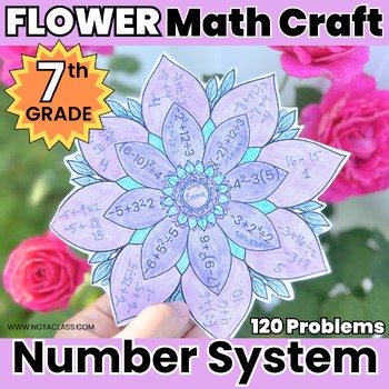 7th Grade Spring Flower Math Craft Number System Activities Worksheets