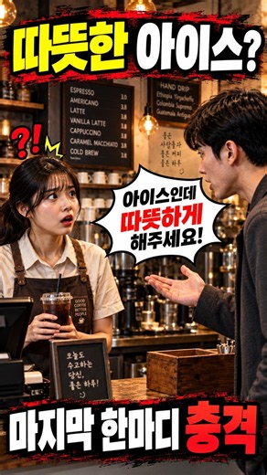 #쇼츠 #알바천국 #알바몬 #쿠방알바 #W알바 #여성알바 #꿀알바 #알바썰 #알바진상 따뜻한 아이스 아메리카노 달라는 손님, 진짜 결말이 더 황당함