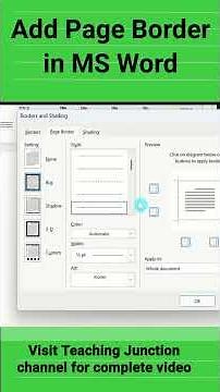 How to Insert Borders in Microsoft Word #InserBorder #Word #Short