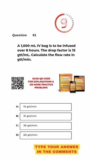 Pharmacy Calculation Questions & Answers: Question #081!