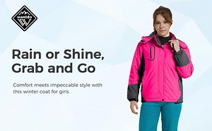 Wantdo Girl's Snowboarding Jacket Waterproof Raincoats Warm Winter Coat Purple 14/16