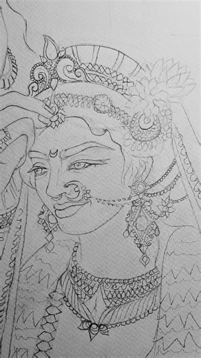 😍Beautiful Parvati Ma Pencil Drawing🔥#Art #artist #parvatimata #pencil #outline #drawing