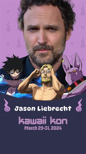 E. (Ernesto) Jason Liebrecht has been working as an actor & performing artist based in Austin, TX for well over a decade. As a voice actor, he has voiced quite a range of characters; some favorites include (but are not limited to): Qrow in RWBY, Champa in Dragon Ball Super, Dabi in My Hero Academia, Beast Titan & Zeke in Attack on Titan, Yato in Noragami, Suwa in Orange, Dr. John Watson in Empire of Corpses, Souhei in Wolf Children, Takizawa in Eden of the East, Hei/BK201 in Darker Than Black, P