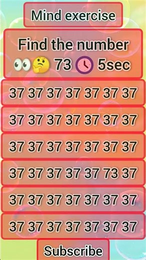 Find the number 73 with in 5sec.