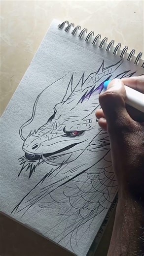 draw dragon using pen #drawing #shorts #viral #maono drawing