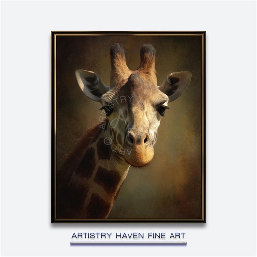 Giraffe Portrait Print, Warm Safari Animal Wall Art (digital Download) PF85 - Etsy