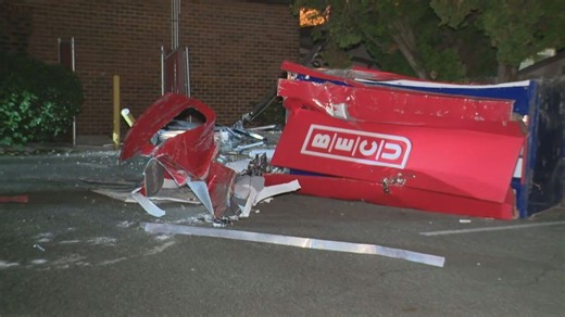 Video shows thief in stolen front loader tear up ATM, push it down Seattle street