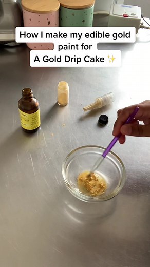 How to Make Edible Gold Paint for a Gold Drip Cake