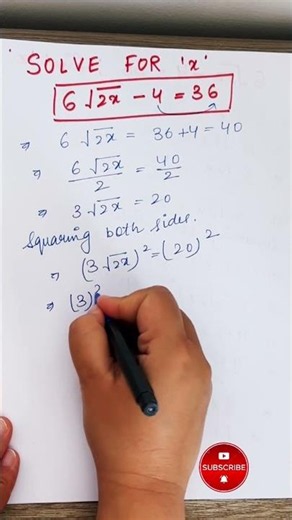 Solve algebraic equation for X without calculator.