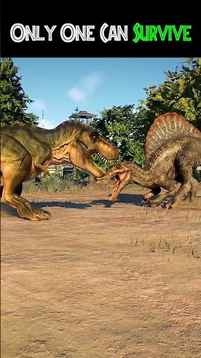 T-Rex 🦖 vs Spinosaurus🐊 Jurassic World Evolution 3🌱 #jurassicworld #dinosaurs #dinosaurshorts