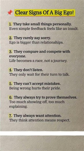 Signs of Big Ego. Leave people who are egoistic.
