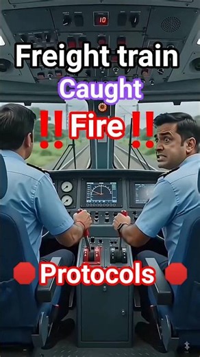 Train caught fire| Freight train's wagon caught fire| #railways #train #heycost #locopilot
