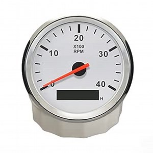 ELING RPM Tachometer Gauge 0-4000RPM Tacho Meter Outboard Waterproof with LCD Digital Hour Meter Red Backlight for Car Truck Diesel Engine 9-32V 85mm