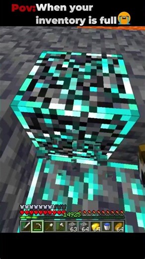 POV: You found Diamonds but your inventory is full 💎 #minecraft #shorts #gaming