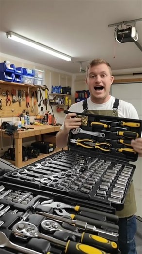 Everything you need in one organized case. Sockets, wrenches, pliers, screwdrivers — beginner-friendly and pro-ready. #HomeRepairs #ToolUpgrade #GiftForDad #WorkshopLife