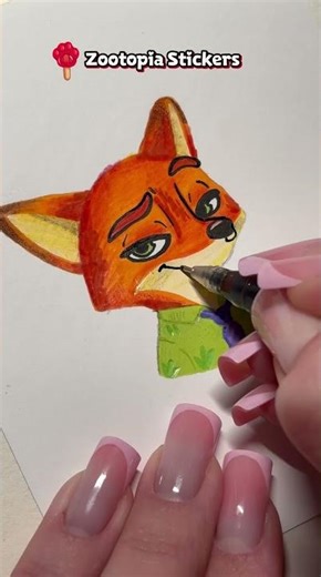 DIY Nick Wilde Sticker from Zootopia 🦊✨