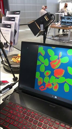 Live classification demo of tiny Cubert Ultris5 hyperspectral video camera