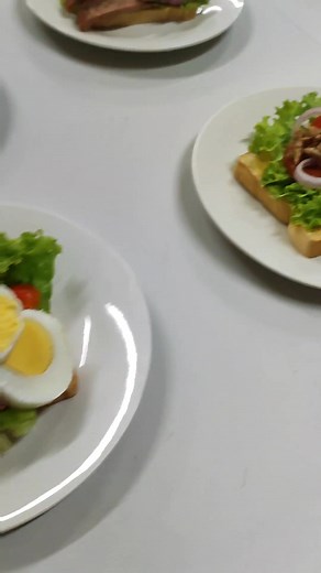 Cookery NC II Preparing Cold Sandwiches: Open-faced Sandwich 🥪 Always busolve. Perks of being a cookery teacher #cookery #fyp #fypシ