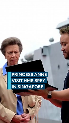 11K views · 414 reactions | Royal recognition at sea⚓️ Princess Anne visits HMS Spey in Singapore, honouring crew's achievements as well as watching a delivery drone demonstration Find out more⬇️ https://brnw.ch/21wXs4h | Forces News | Facebook