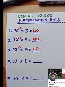 Multiplication Tricks (By 5)‼️A must watch✅ #ForAllStudents #TeacherMarioMathTutorial #mathematics #math #mathtutor #mathematician #mathfun #mathhelp #mathtrick #mathisfun #mathteacher #TeamHilas #TeamSolid #viralvideo #viralpost #LETReview #CivilServiceReview #StarsEverywhere | Math Teacher Mario