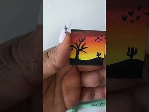 Easy beginner level acrylic tiny canvas | 5 minute painting