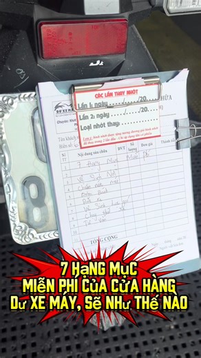 Kiểm tra 7 hạng mục miễn phí cho xe máy chỉ có tại DƯ XE MÁY #d#duxemayt#thomayh#hocsuaxemayb#baoduongxemayx#xuhuong