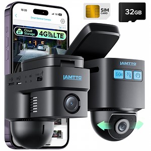 Lamtto Dash Cam for Car, Wireless Dashcam Front and Inside, 4G LTE Car Camera with Remote Live-View, Location Event Video Alarm, Cloud Storage Upload