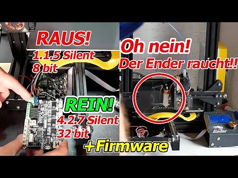 Creality Ender 3: 4.2.7 Board Einbau, Firmware, Rauch!