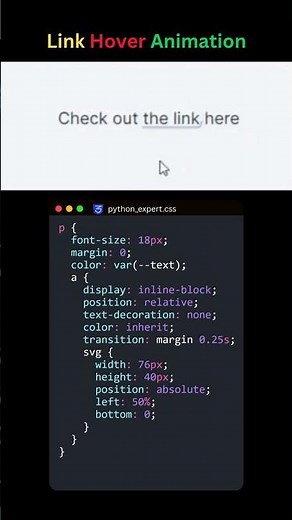 Link Hover Animation: Modern CSS Underline Effect! #coding #programming #link #hovereffect #python