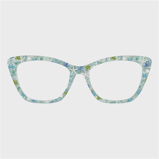 The Light Teal Coral Reef Shells Magnetic Glasses Toppers – Compatible With Pair Eyewear Frames - Etsy