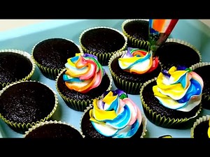 Easy rainbow cupcake tutorial