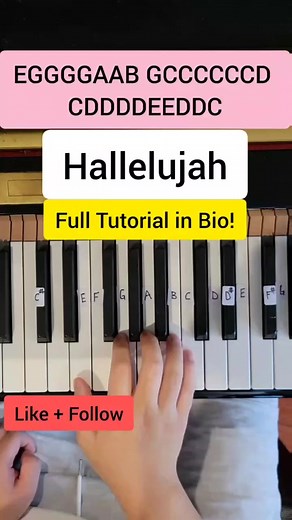 Hallelujah - Leonard Cohen (Easy Piano Tutorial) #cover #pianotutorial #piano #fyp #fypシ #hallelujah