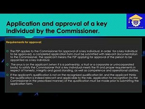 RE5 topic 3 define the role of the key individual in terms of the FAIS Act