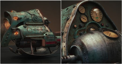 Breakdown: Building Weathered Sci-Fi Vehicle In 3D
