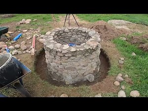 Waterput metselen met natuursteen