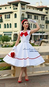 3.5K views · 260 reactions | Our new Sailor swing dress, inspired from a 1950s pattern ❤️ on heartmycloset.com #retrostyle #1950sdress #vintagevogue #1930s #whatiwear #pinupstyle #pinupfashion #cocktaildress #weddingdress #pencildress #50sfashion #ootdstyle #customised #springcolors #1950s #workdress #retrogirl #retroaesthetic #vintage_daily #katemiddleton #sailordress #sailorstyle #sailortheme | heartmycloset_clothing | Facebook