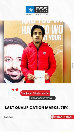 Manjinder Singh fulfills Canadian dream, acknowledging ESS Global's invaluable assistance with gratitude. . Start Your Process: 90419-90419 . . #essglobal #immigrationexperts #canada #study #visa #success | ESS Global Private Limited