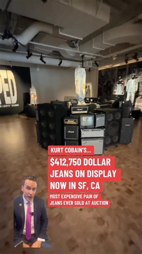 138K views · 948 reactions | The jeans that have a Guinness World Record for most expensive pair ever sold at auction are on display right now in San Francisco, California. Kurt Cobain wore the Levi’s 501 denim back in the day. | ABC7 News | Facebook