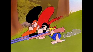 This has been a stressful week for a lot of people, for a lot of reasons. If you need a good laugh, this ought to do it for you. This final half of "Hillbilly Hare" (Robert McKimson, 1950) is considered one of the great masterpieces of animated comedy. Bugs Bunny (in one of Mel Blanc's greatest performances), is harassed by a duo of Ozark hillbillies, and disguises himself in drag to lure them into a dance hall, then disguises himself as a square-dance fiddler to turn them against each other in 